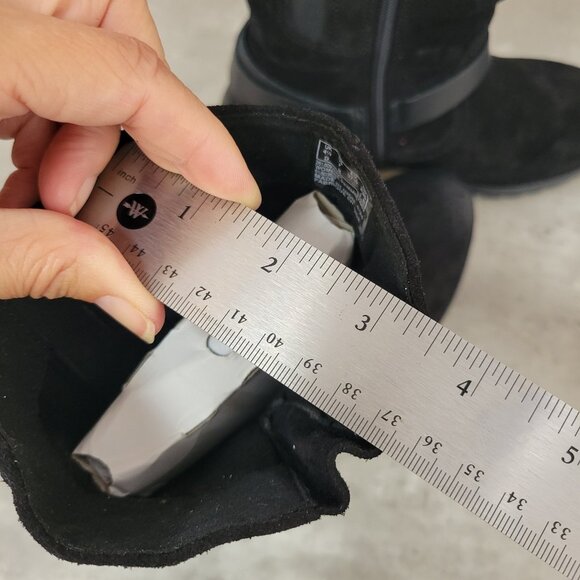 Clarks Womens Boots Size 7 M Black Suede Nissini Pearl Size Buckle New - Picture 6 of 13